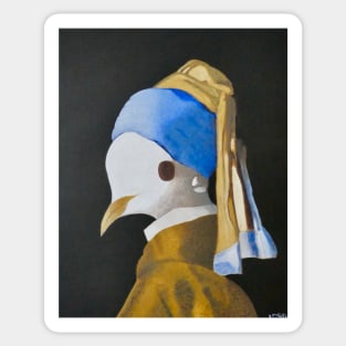 Dottie, a Dove With a Pearl Earring Sticker